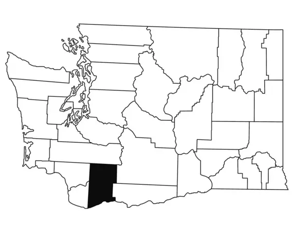 白い背景にあるワシントンDc州のスカマニア郡の地図 Washingtonマップの黒い色でハイライトされた単一の郡地図 ユニットテスト アメリカ — ストック写真