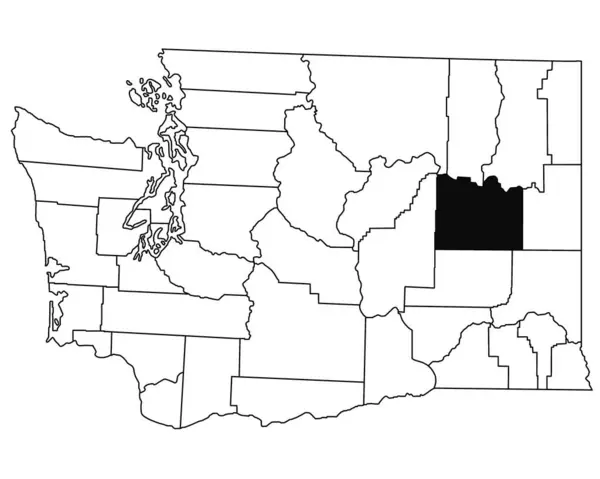 Karte Von Lincoln County Bundesstaat Washington Auf Weißem Hintergrund Einzelne — Stockfoto