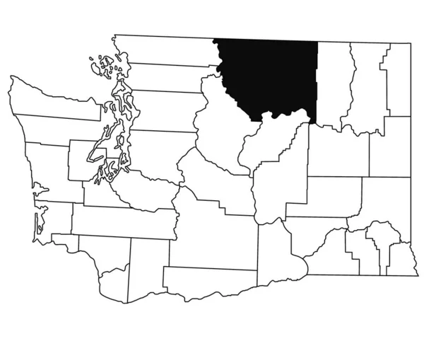 Χάρτης Της Κομητείας Okanagan Στην Πολιτεία Washington Λευκό Φόντο Μονό — Φωτογραφία Αρχείου