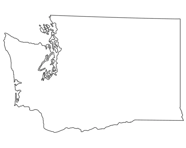 Peta Ilustrasi Terperinci Tinggi Negara Bagian Washington — Stok Foto