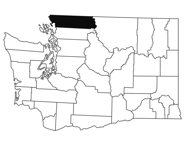 ワシントンDc州のワシントンDc州のホワイトバックグラウンドのWhatcom郡の地図 Washingtonマップの黒い色でハイライトされた単一の郡地図 ユニットテスト アメリカ — ストック写真