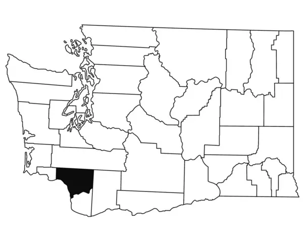 华盛顿特区科里茨县白种人背景地图 以华盛顿地图上的黑色为重点的单幅县地图 — 图库照片