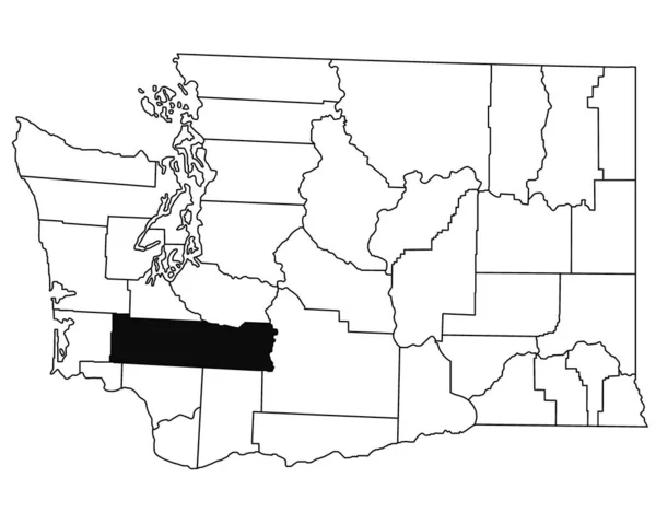华盛顿特区刘易斯县白底地图 以华盛顿地图上的黑色为重点的单幅县地图 — 图库照片