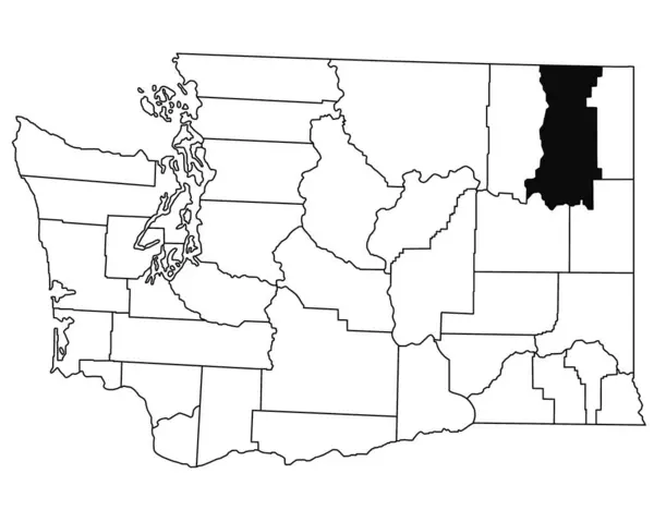 Map Stevens County Washington State White Background Single County Map — Stock Photo, Image