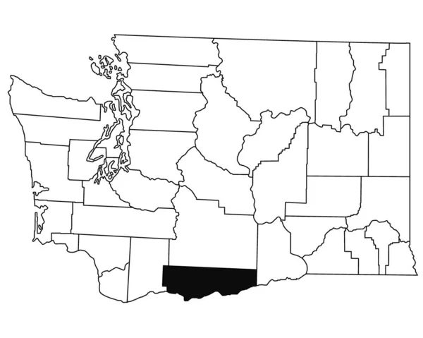 Klickitat Megye Térképe Washington Államban Fehér Alapon Egyetlen Megye Térképe — Stock Fotó