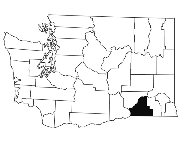 Χάρτης Της Κομητείας Γουάλα Γουάλα Στην Πολιτεία Ουάσινγκτον Λευκό Φόντο — Φωτογραφία Αρχείου