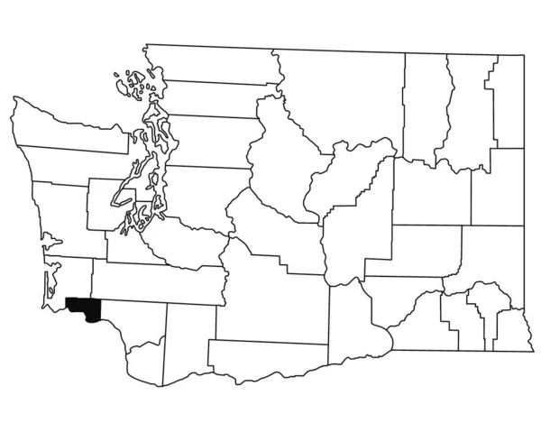 ワシントンDc州のホワイトバックグラウンドにあるウキカム郡の地図 Washingtonマップの黒い色でハイライトされた単一の郡地図 ユニットテスト アメリカ — ストック写真