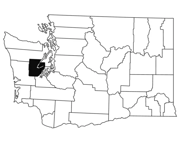 华盛顿特区梅森县白底地图 以华盛顿地图上的黑色为重点的单幅县地图 — 图库照片