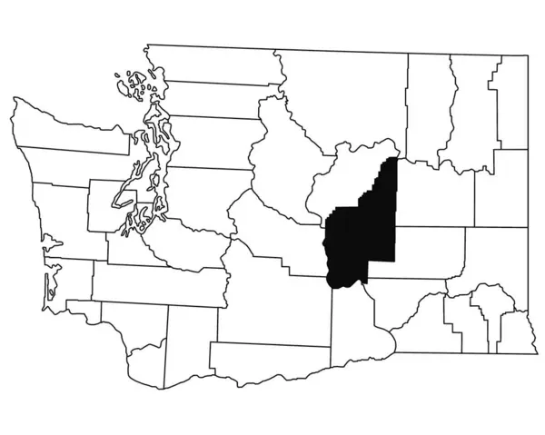 Karte Des Grant County Bundesstaat Washington Auf Weißem Hintergrund Einzelne — Stockfoto