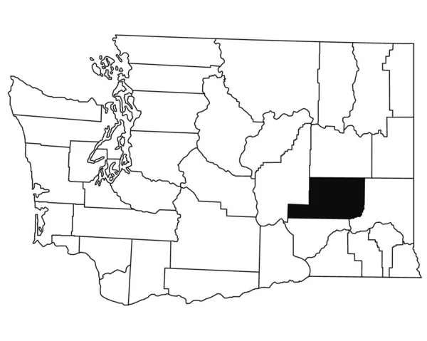 Mappa Della Contea Adams Nello Stato Washington Sfondo Bianco Mappa — Foto Stock