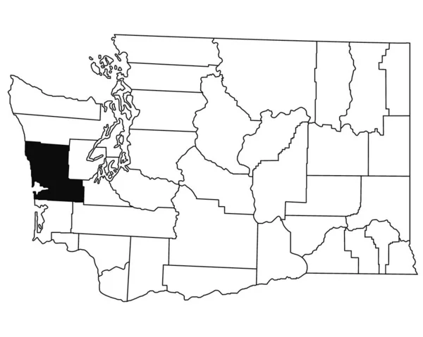 白い背景にあるワシントンDc州のグレーハーバー郡の地図 Washingtonマップの黒い色でハイライトされた単一の郡地図 ユニットテスト アメリカ — ストック写真