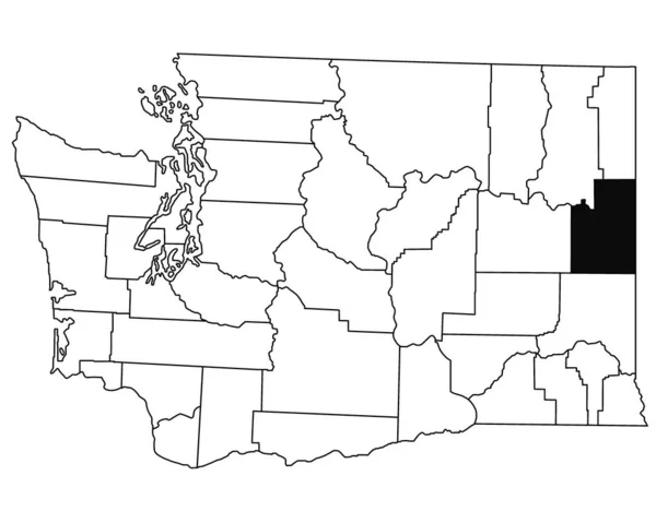 Mapa Condado Spokane Estado Washington Sobre Fundo Branco Mapa Único — Fotografia de Stock