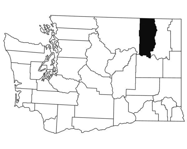 Peta Ferry County Washington Dengan Latar Belakang Putih Peta Wilayah — Stok Foto