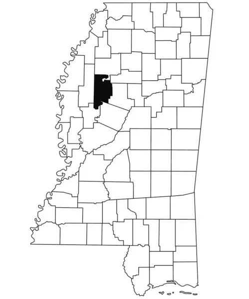 Mississippi Eyaletinin Solcu Ilçesinin Beyaz Arkaplan Haritası Mississippi Haritasında Siyah — Stok fotoğraf