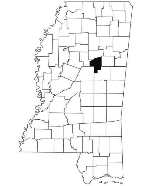 Mappa Della Contea Choctaw Nello Stato Del Mississippi Sfondo Bianco — Foto Stock