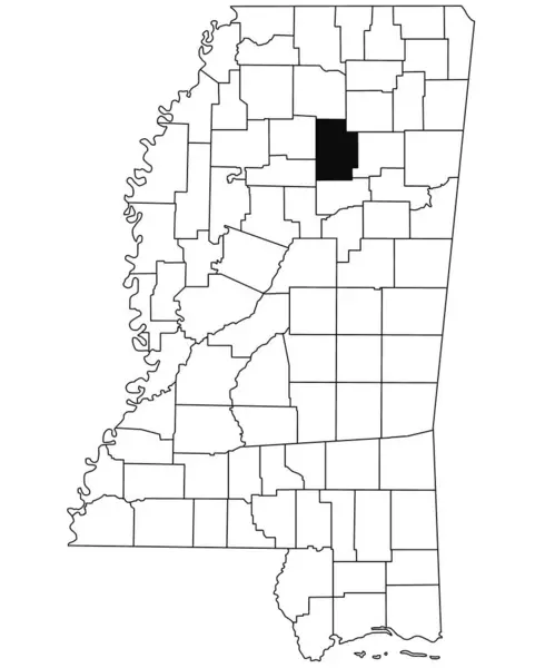 Carte Comté Calhoun Dans État Mississippi Sur Fond Blanc Carte — Photo