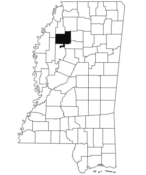 密西西比州塔拉哈奇县白底地图 密西西比州地图上用黑色标出的单个县地图 美利坚合众国 — 图库照片