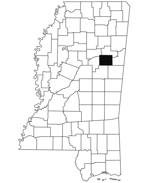 Mississippi Eyaletinin Oktibbeha Ilçesinin Haritası Beyaz Arka Planda Mississippi Haritasında — Stok fotoğraf