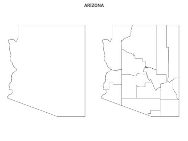 Arizona eyalet haritası seti - Birleşik Devletler