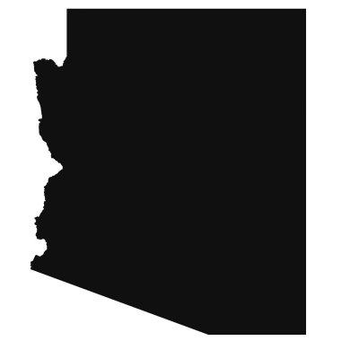 Yüksek detaylı illüstrasyon haritası - Arizona State Haritası, Blake renkli harita