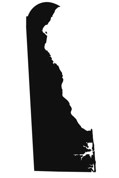Vysoká Podrobná Ilustrační Mapa Obrys Delaware State Map — Stock fotografie