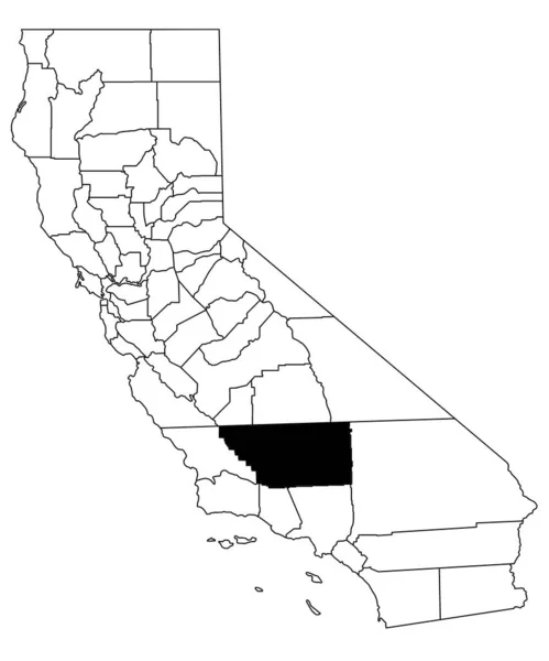 カリフォルニア州のカーン郡の白地図 カリフォルニア州マップの黒い色で強調された単一の郡地図 ユニットテスト アメリカ — ストック写真