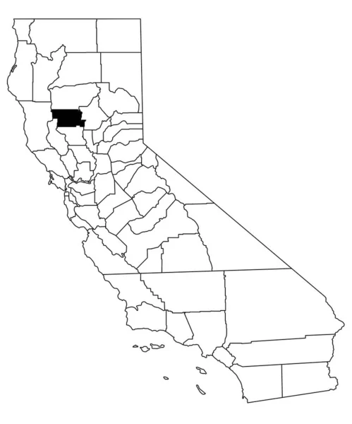 加州格伦县白种人背景地图 加州地图上用黑色突出的单幅县地图 — 图库照片