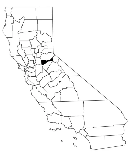 加州阿玛多县白底地图 加州地图上用黑色突出的单幅县地图 — 图库照片
