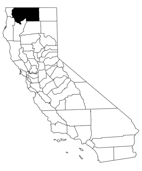 Kaliforniya Siskiyou Bölgesinin Haritası Beyaz Arka Planda California Haritasında Siyah — Stok fotoğraf