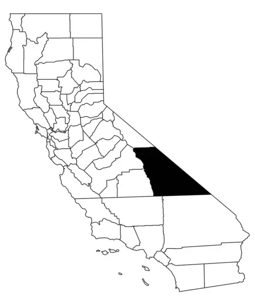 カリフォルニア州のイヨン郡の白地図 カリフォルニア州マップの黒い色で強調された単一の郡地図 ユニットテスト アメリカ — ストック写真