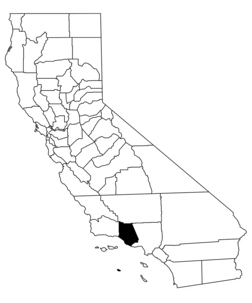 Map of Ventura County in California state on white background. single County map highlighted by black colour on California map. UNITED STATES, US
