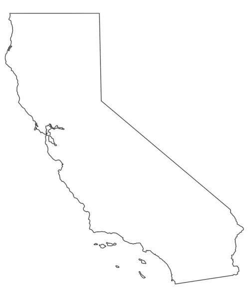 Висока Детальна Карта Ілюстрацій Карта Штату Каліфорнія — стокове фото
