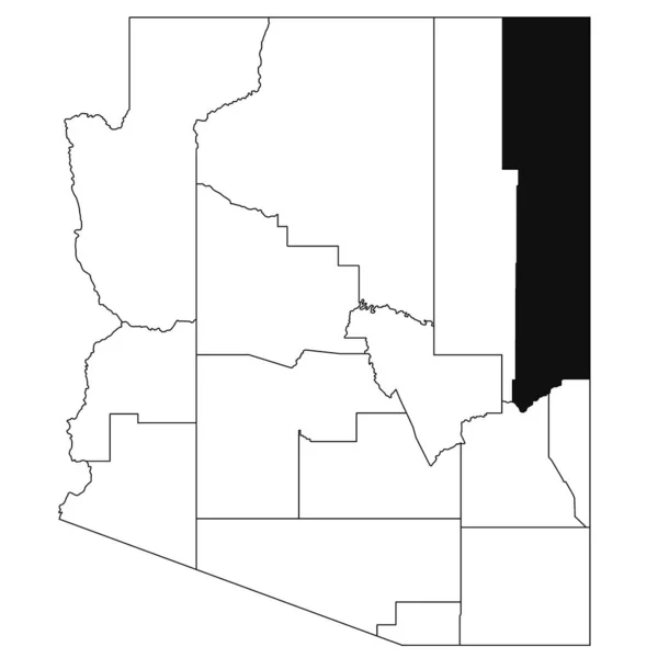 Arizona Daki Apaçi Bölgesinin Haritası Beyaz Arka Planda Arizona Haritasında — Stok fotoğraf