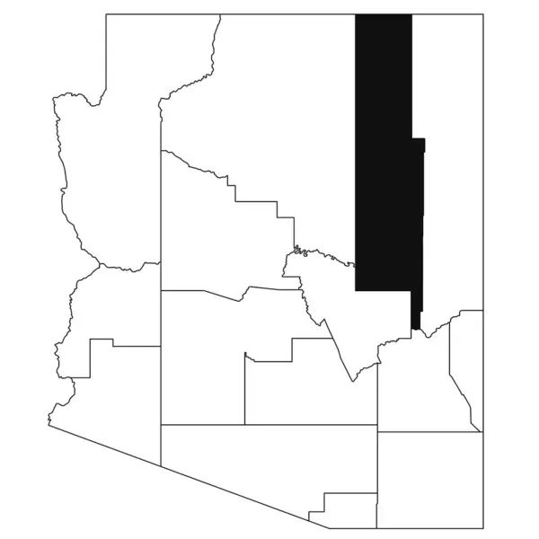 Карта Округа Навахо Штате Аризона Белом Фоне Карта Округа Выделенная — стоковое фото