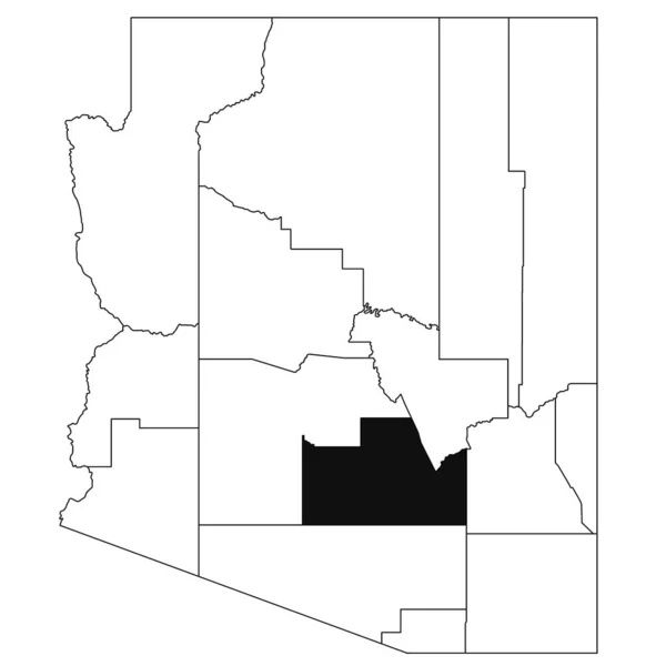Карта Округа Пинал Штате Аризона Белом Фоне Карта Округа Выделенная — стоковое фото