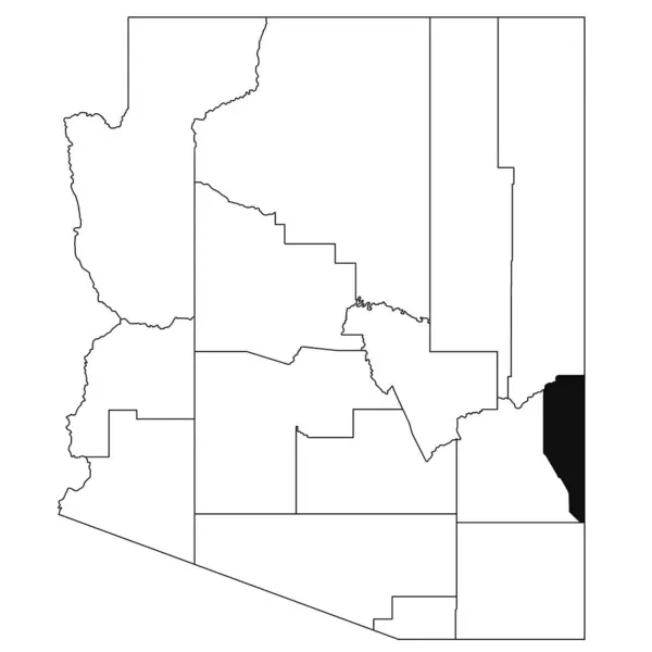 アリゾナ州の白い背景にあるグリーンダー郡の地図 アリゾナマップの黒い色で強調された単一の郡地図 ユニットテスト アメリカ — ストック写真