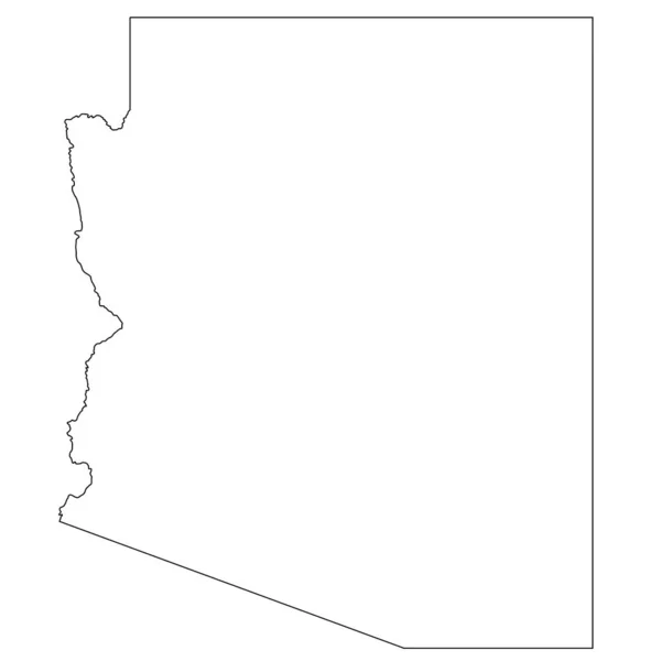 Hoch Detaillierte Illustrationskarte Umriss Arizona State Map — Stockfoto