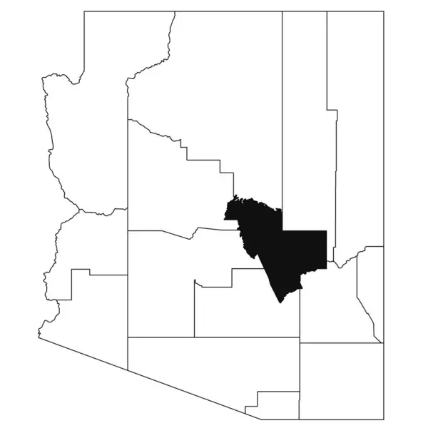 Mappa Dello Stato Gila County Arizona Sfondo Bianco Mappa Singola — Foto Stock