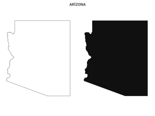 Esquema Del Estado Arizona Conjunto Mapas Del Condado Estados Unidos —  Fotos de Stock