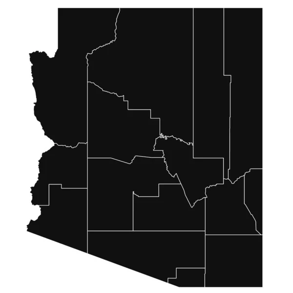 Карта Штата Аризона Округами Детальная Карта Города — стоковое фото