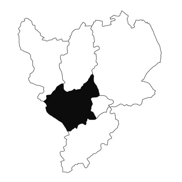 英格兰东米德兰州莱斯特郡白底地图 英格兰东米德兰行政地图上用黑色标出的单县地图 — 图库照片