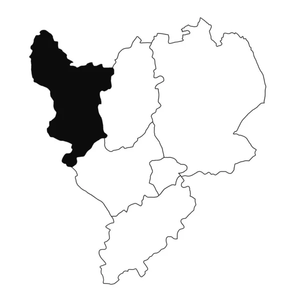 英格兰东米德兰郡德比郡白底地图 英格兰东米德兰行政地图上用黑色标出的单县地图 — 图库照片