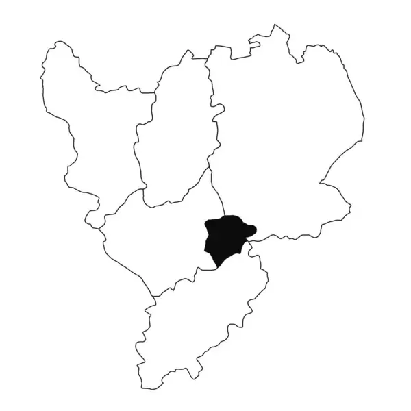 イギリス東ミッドランド州のラトランドの白い背景の地図 イースト ミッドランズ イングランド行政マップの黒い色で強調された単一の郡地図 — ストック写真
