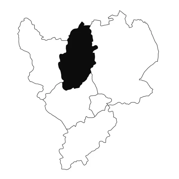 イギリス東ミッドランド州のノッティンガムシャーの白い背景の地図 イースト ミッドランズ イングランド行政マップの黒い色で強調された単一の郡地図 — ストック写真