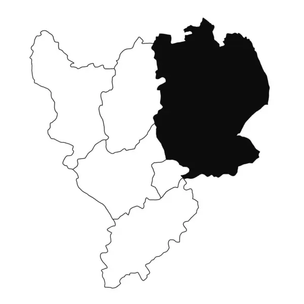 배경에 이스트 Lincolnshire의지도 카운티 이스트 미들랜드 잉글랜드 지도에 색으로 — 스톡 사진