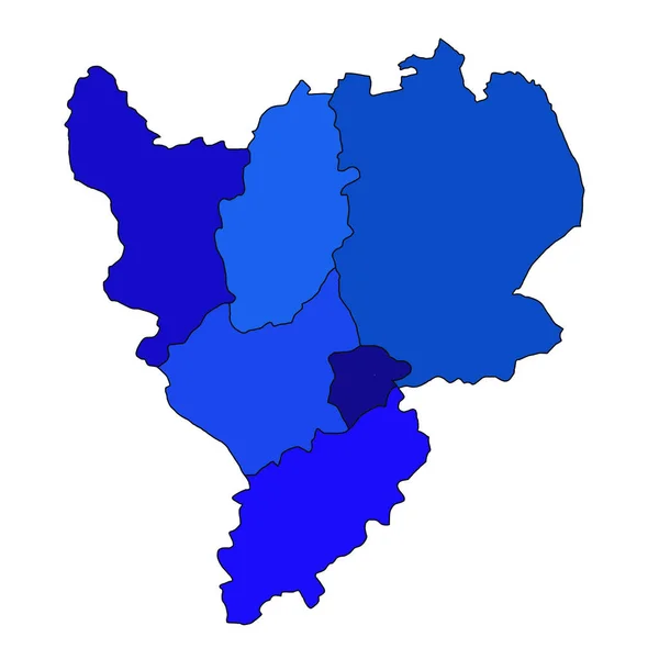 Blue East Midlands Αγγλία Διοικητικό Και Πολιτικό Χάρτη Ηνωμένο Βασίλειο — Φωτογραφία Αρχείου