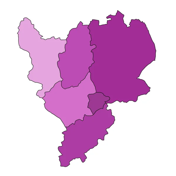 Purpurowa Mapa Administracyjna Polityczna East Midlands England Wielka Brytania Wielka — Zdjęcie stockowe