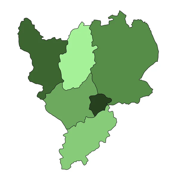 Green East Midlands Inglaterra Mapa Administrativo Político Reino Unido España —  Fotos de Stock