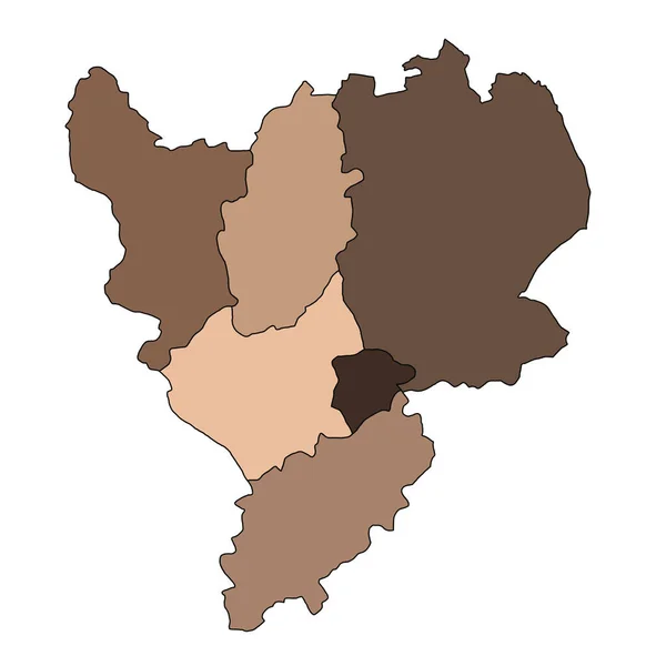 棕色的东米德兰英格兰行政和政治地图 联合王国 联合王国 联合王国 — 图库照片