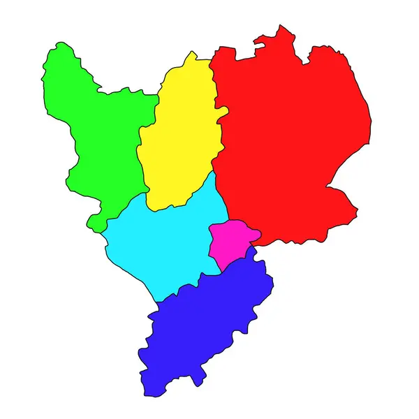 Farbenfrohe Verwaltungs Und Politische Landkarte Der East Midlands England Großbritannien — Stockfoto